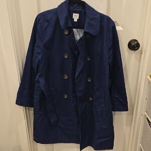 J. Crew Factory Women's Blue Trench Coat